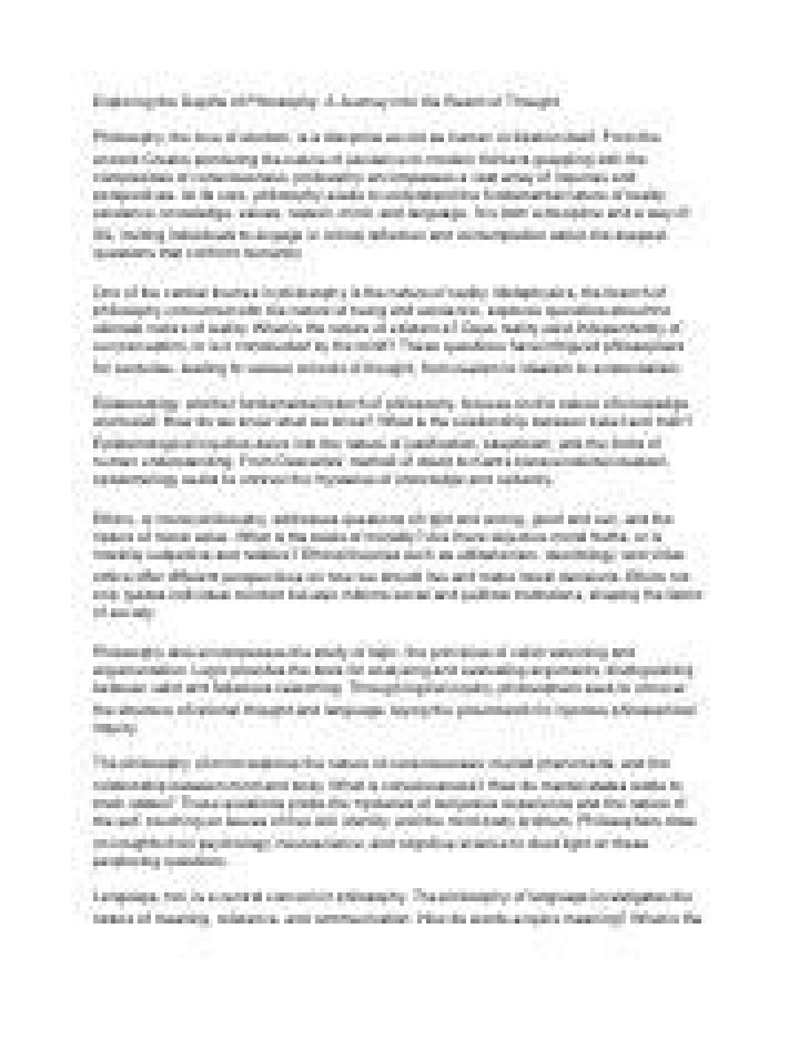 A Quest For Truth And Meaning