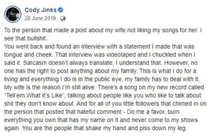 Cody Jinks’ Wife, His Toughest Critic, Helps Him Write Songs