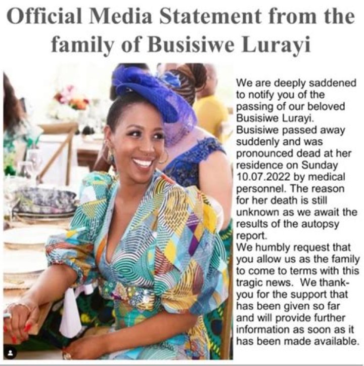 Discoveries In Busisiwe Lurayi's Cause Of Death